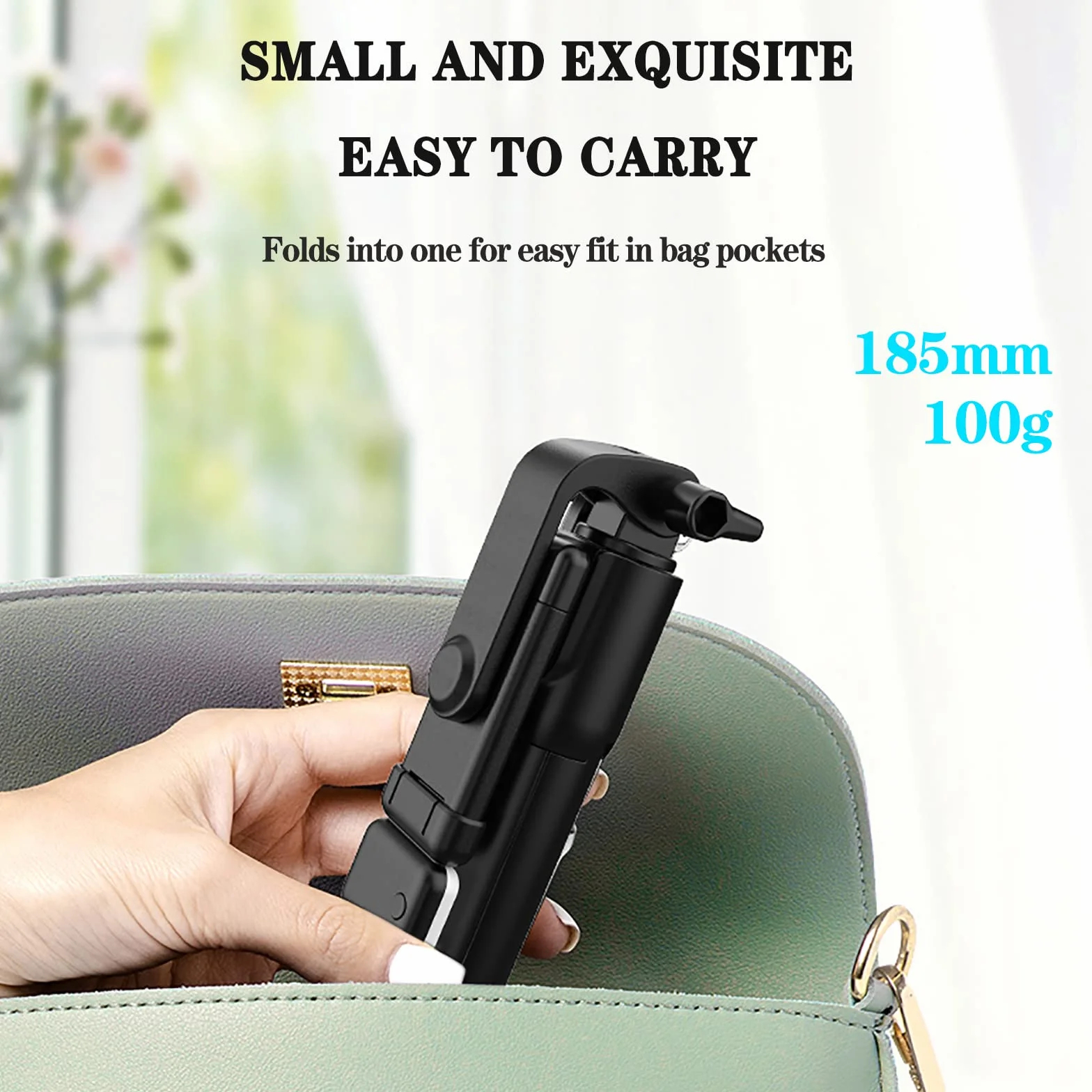 Kijek do selfie statywu, 3 w 1Słup Selfie Bluetooth, Selfie Stick Statyw Kij do Selfie Bluetooth, wysuwany teleskopowy regulowany monopod z wyjmowanym pilotem i stabilnym uchwytem