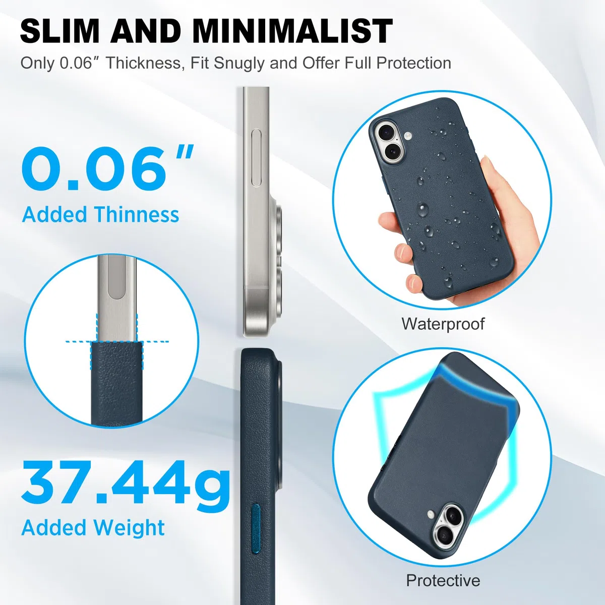 TUCCH Magnetyczne etui do iPhone 16 Plus (6,7") 2024, ochronne, lekkie | ze skóry PU, odporne na wstrząsy, antypoślizgowe etui na telefon, bezprzewodowe ładowanie, ochrona przed odciskami palców