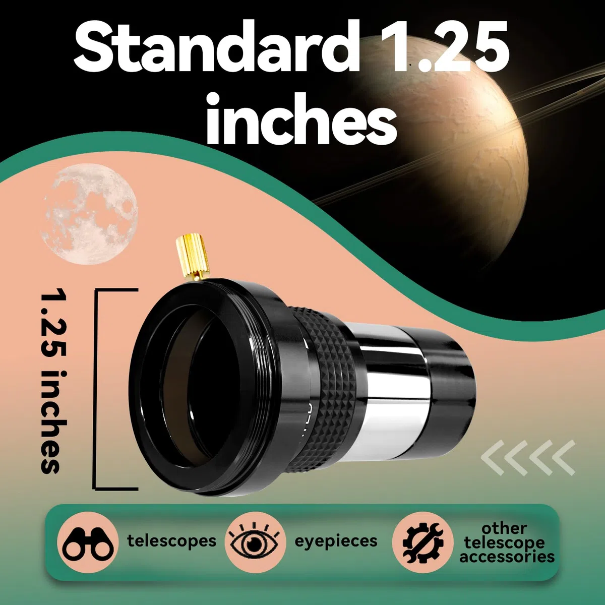 Svbony SV137 Soczewka Barlow 2x 1,25" Metalowa FMC Obserwacji Planetarnych | Soczewka Barlowa 3,2 cm, Metalowa Barlow FMC z Gwintem T do Obserwacji Planetarnej Okularu Teleskopowego