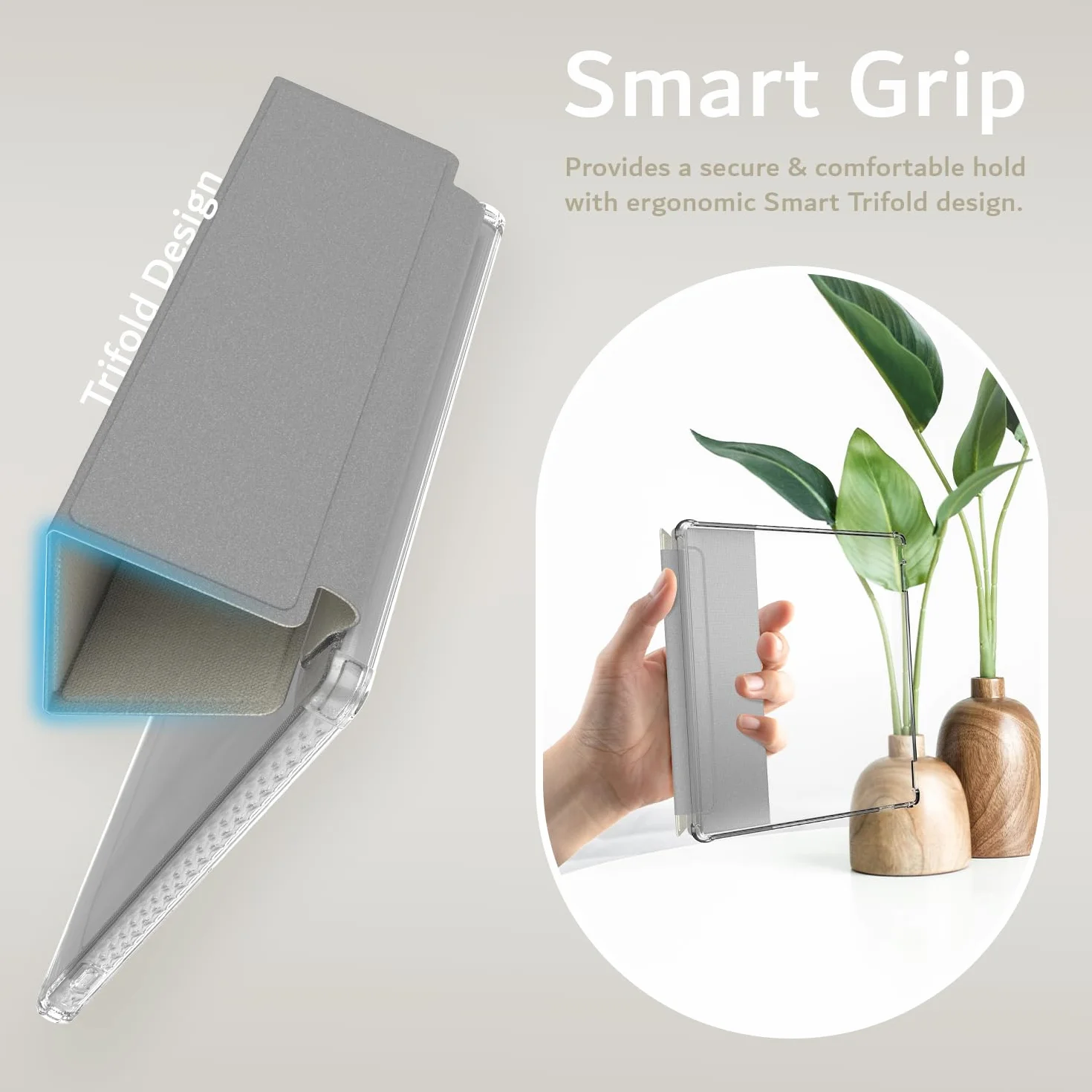 TUDIA SKN FLIP Etui do Onyx Boox Go 7 Color 7 Automatycznego Wybudzania Uśpienia Wstrząsoodporne TPU Trifold Beżowy