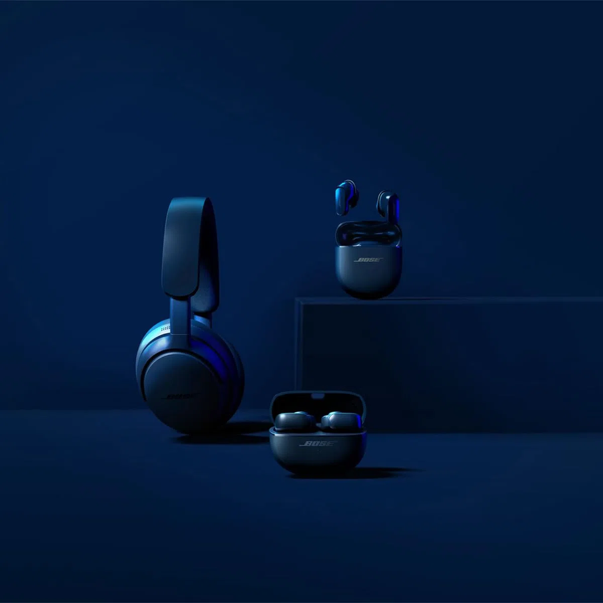 Bose QuietComfort bezprzewodowe słuchawki douszne Bluetooth, wireless z redukcją szumów, dźwiękiem przestrzennym i światowej klasy systemem redukcji hałasu, Księżycowy Błękitny - Limitowanym