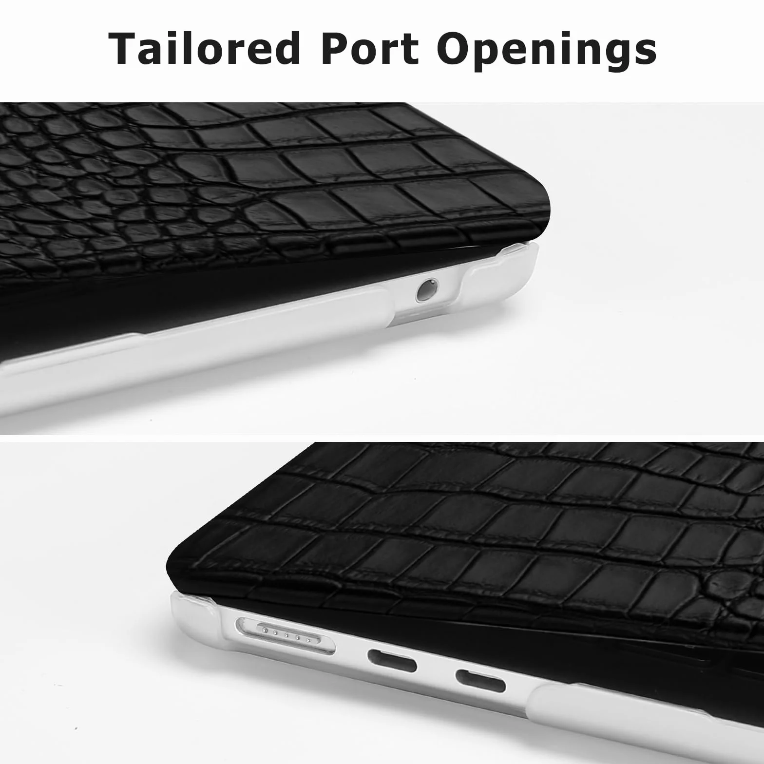 MOSISO Etui kompatybilne z MacBook Air 33.0 cm M5, M4, M3, M2, 2026-2022, A3449, A3240, A3113, A2681, odporne na zarysowania, skóra krokodyla, twarda powłoka ze skóry i klawiatury, folia ekranowa do