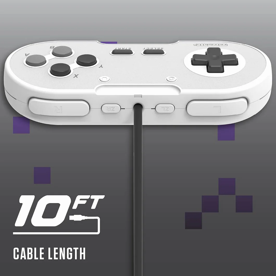 Retro-Bit Legacy 16 Przewodowy kontroler USB do przełącznika, PC, MacOS, RetroPie, Raspberry Pi - Grey - - Nintendo Switch