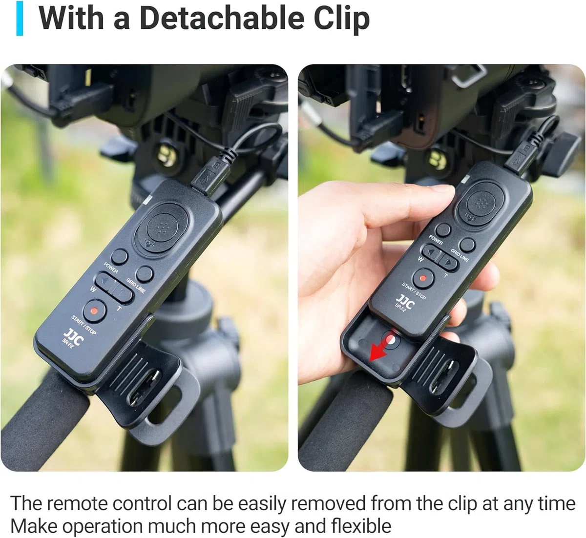 JJC Pilot zdalnego sterowania z wieloma zaciskami do Sony a7R V, a7 IV, A6600 A6400 a7S III ZV-1 A9 A99 A7 A7R A7S RX100 VII, FDR- AX53 CX405 CX900 zastępuje Sony RM-VPR1