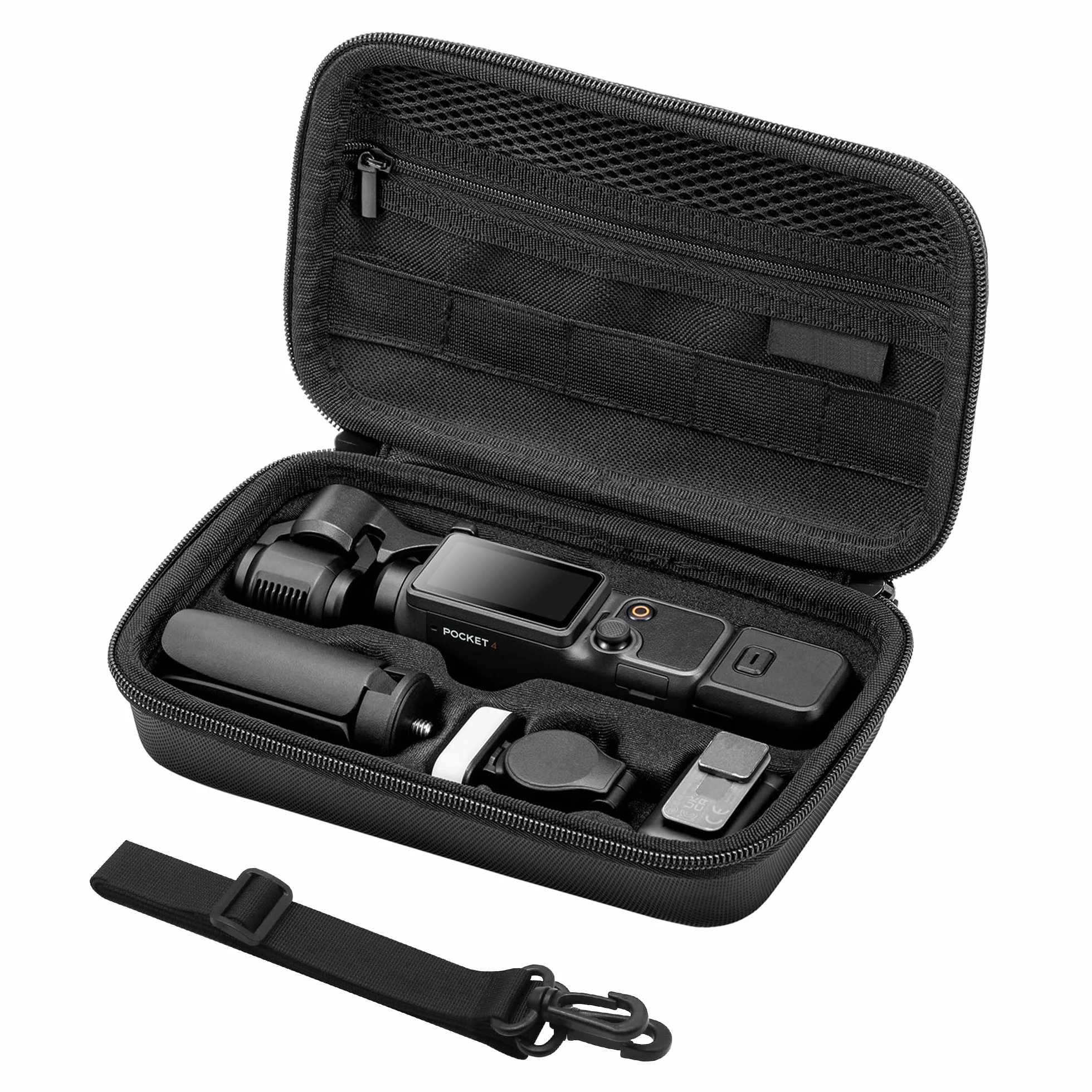 Osmo Pocket 4 Etui Transportowe Przenośna Twarda Torba Podróżna z PU Shell Ochronna Obudowa do DJI Osmo Pocket 4 Creator Combo Kamery z Paskiem na Ramię