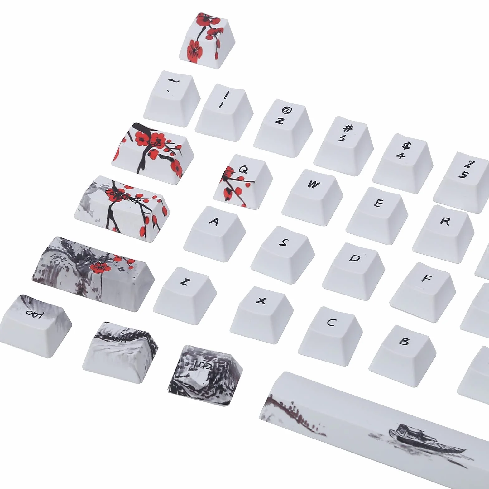 PBT Plum Blossom Keycap, Wangjiang Plum Blossom Keycap w stylu chińskim do klawiatur optycznych do klawiatur mechanicznych