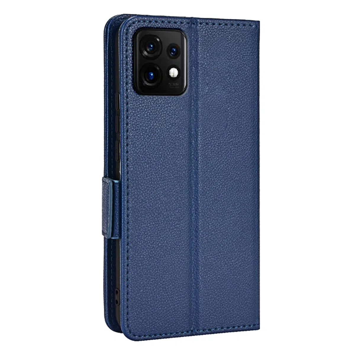 Topme Etui skórzane do Motorola Moto ThinkPhone/Lenovo ThinkPhone (16,76 cm), [prosta okładka z wzorem litchi] - ciemno niebieski