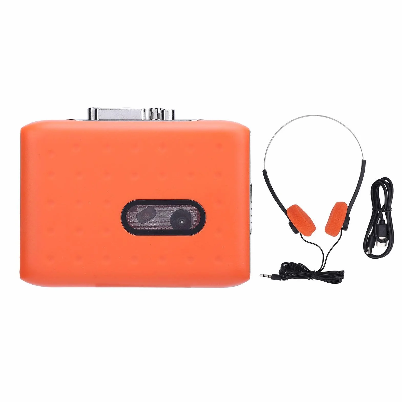 Przenośny magnetofon kasetowy USB-C na MP3, konwerter z mikrofonem i słuchawkami, szybkie przewijanie do przodu/do tyłu, odtwarzacz kasetowy retro z przyłączem słuchawkowym do muzyki i książek