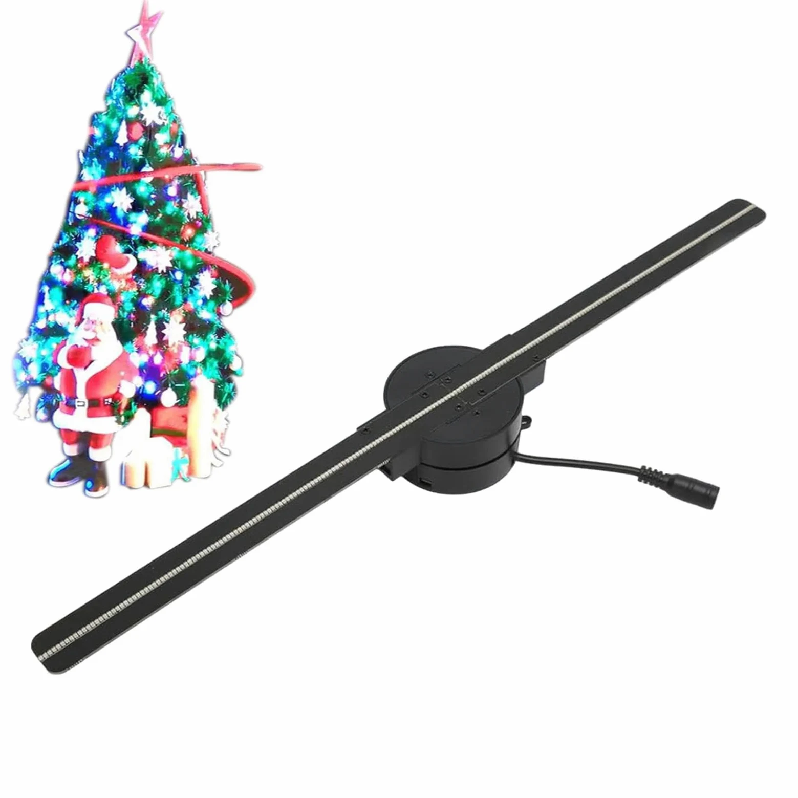 Hologram LED wentylator, projektor hologramu LED, wyświetlacz holograficzny wentylator, hologram choinki, kolorowy projektor LED, projektor holograficzny na imprezy