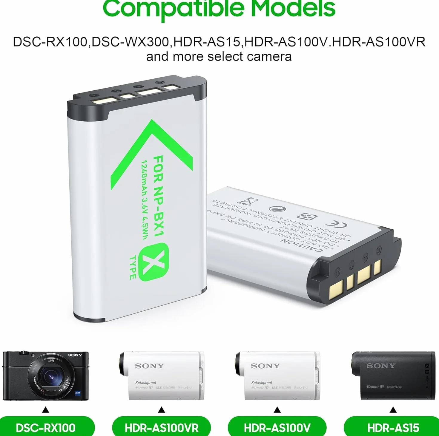 Zestaw akumulatorów NP-BX1 1240 mAh 2-pak do Sony ZV1 ZV1F RX100 VII HX400