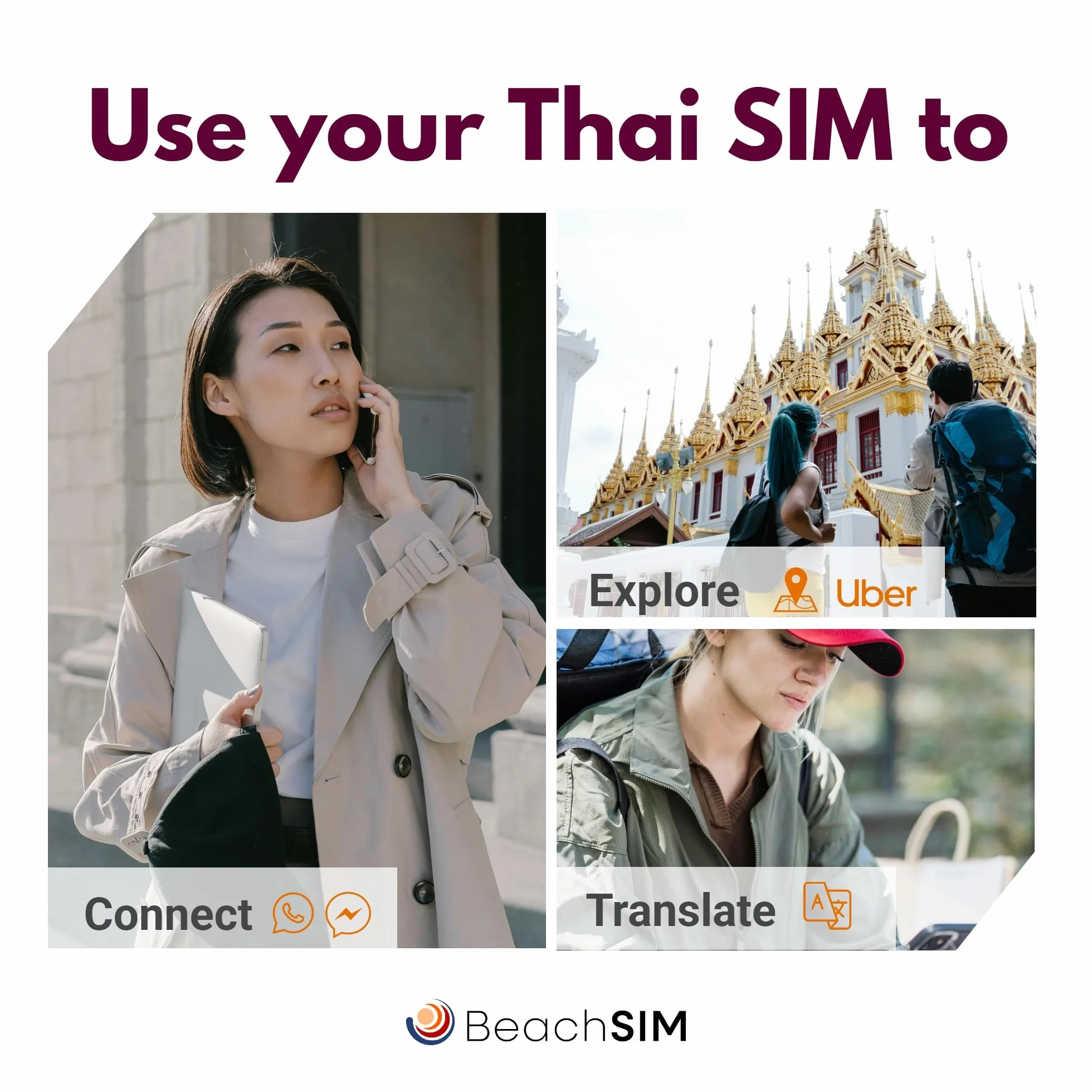 Karta SIM Thailand. 10 GB danych z prędkością 4G/5G. Tylko dane na kartę. Łatwe doładowywanie. Działa na urządzeniach z systemem iOS i Android. Ważna przez 30 dni.