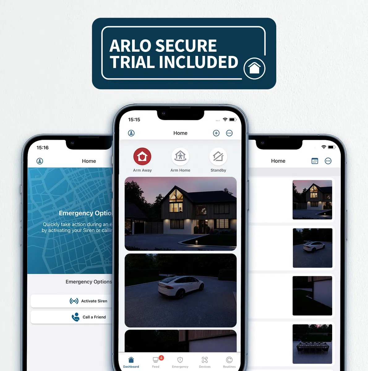 Arlo Ultra 2 4K IP zewnętrzna kamera monitorująca, zestaw 4 kamer | bezprzewodowa | z oświetleniem | tryb nocny w kolorze | czujnik ruchu | syrena | 3 msc. okresu testowego Arlo Secure