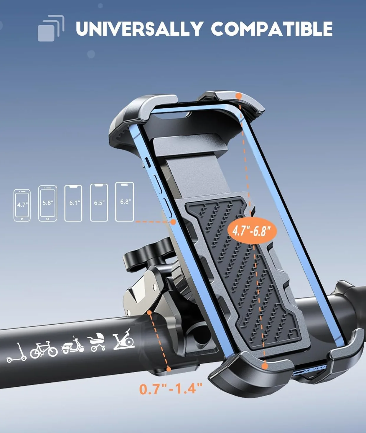 CIRYCASE Uchwyt na telefon rowerowy motocyklowy na kierownicę 4,7"-6,8"
