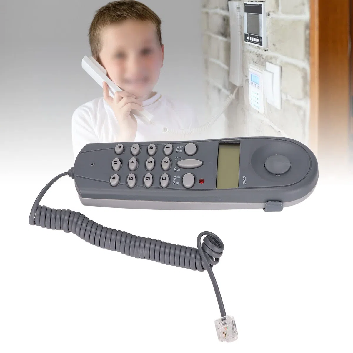 Telefon przewodowy naścienny, telefony naścienne Telefon stacjonarny z redukcją szumów Ponowne wybieranie ostatniego numeru dla domowego biura Hotelowego Salonu