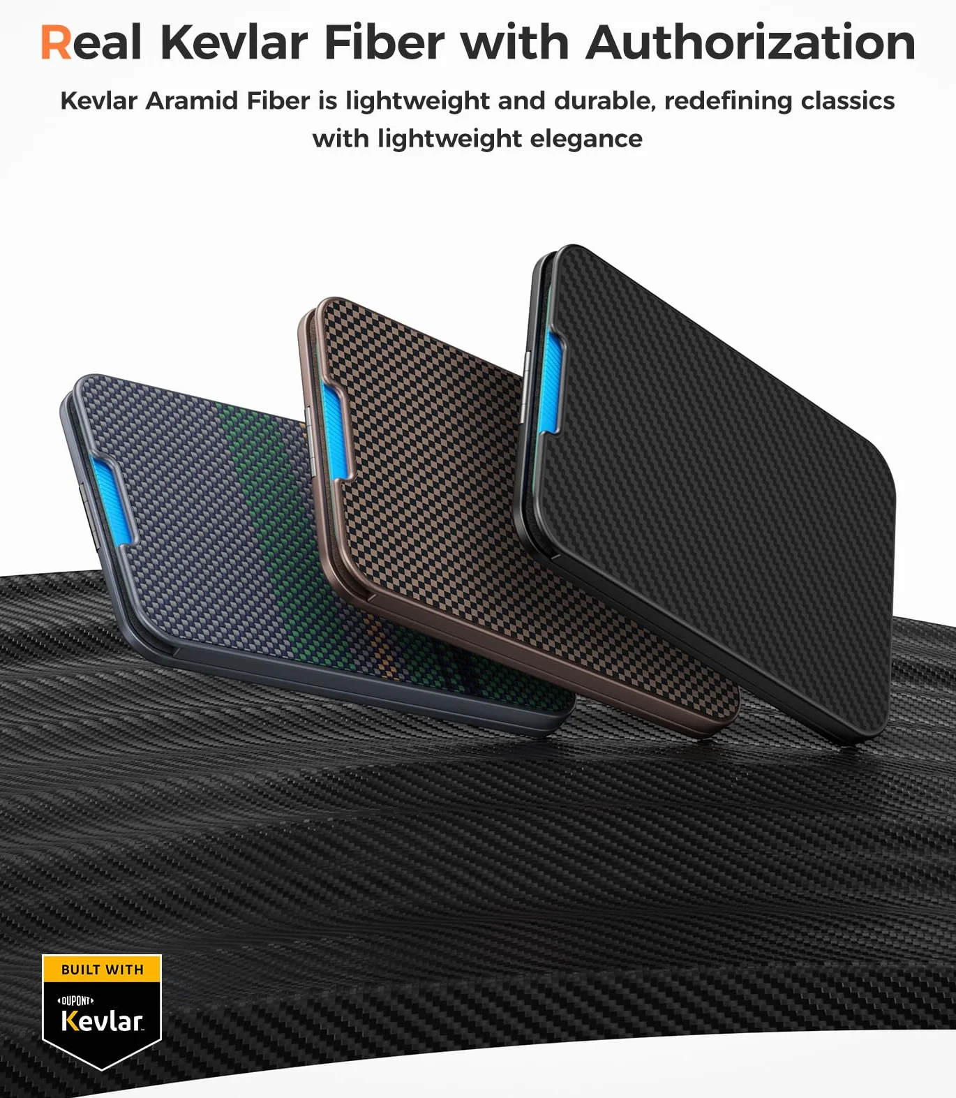 BENKS MagSafe Wallet Stand – Uchwyt na karty z DuPont Kevlar, RFID, Regulowana Podstawka, iPhone 12–16
