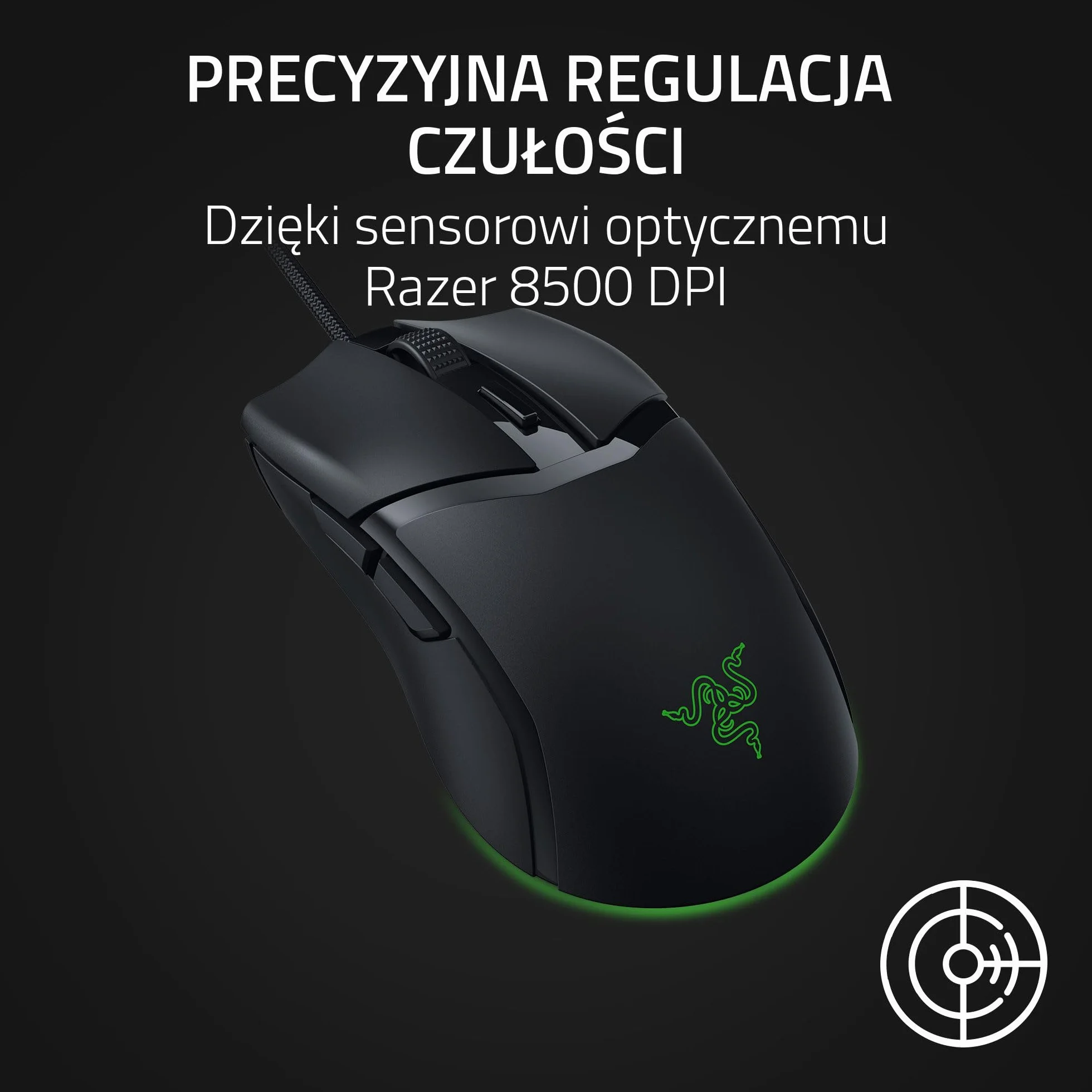 Razer Cobra przewodowa mysz do gier Chroma RGB 57 g optyczne przełączniki Gen-3 oświetlenie chromowe