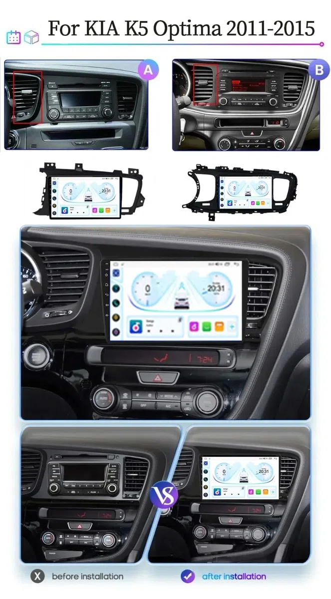 9-calowy dotykowy radio GPS dla KIA K5 Optima 2011-2015, obsługuje BT WiFi Mirror Link 4G sterowanie z kierownicy(HM603 4 Core Wifi 2+32GB)