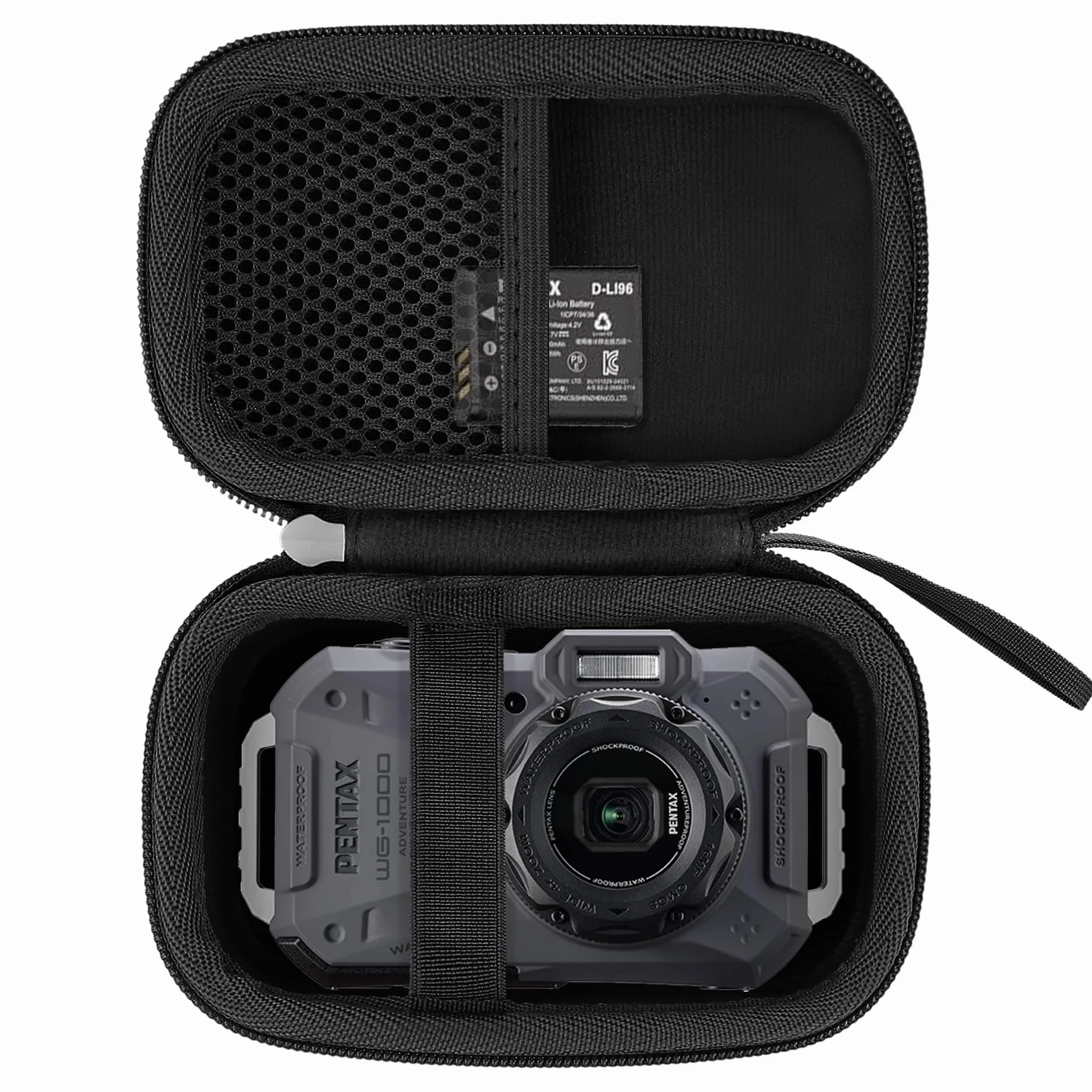 Khanka Twardy pokrowiec podróżny zamiennik do wodoszczelnego cyfrowego aparatu kompaktowego Pentax wg-1000, tylko etui., czarny, Podróże
