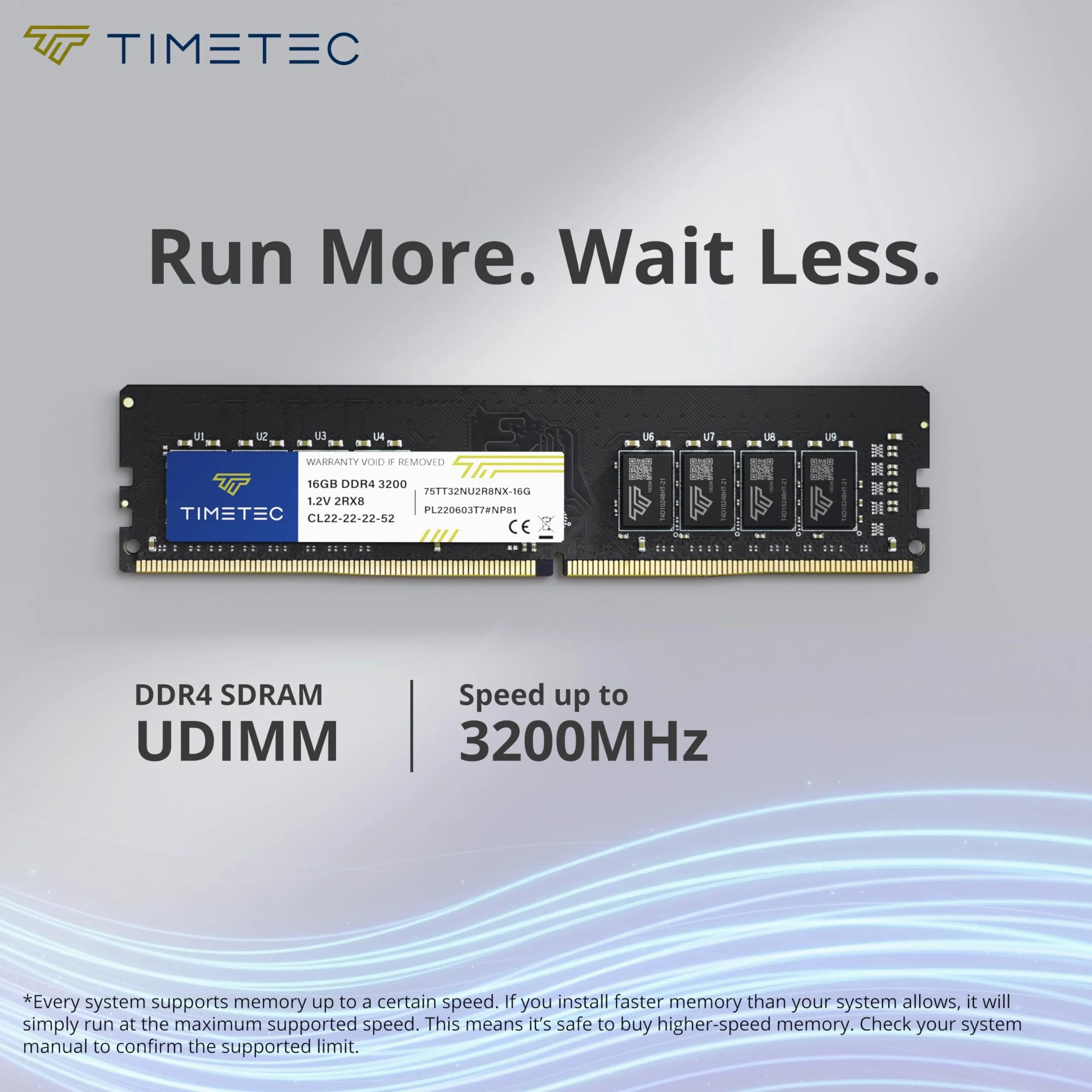 Timetec Premium zestaw 32 GB (2 x 16 GB) DDR4 3200 MHz (lub 2933 MHz lub 2666 MHz) PC4-25600 CL22 1,2 V bez ECC niebuforowany 2Rx8 Dual Rank 288-pinowy UDIMM komputer stacjonarny pamięć RAM moduł