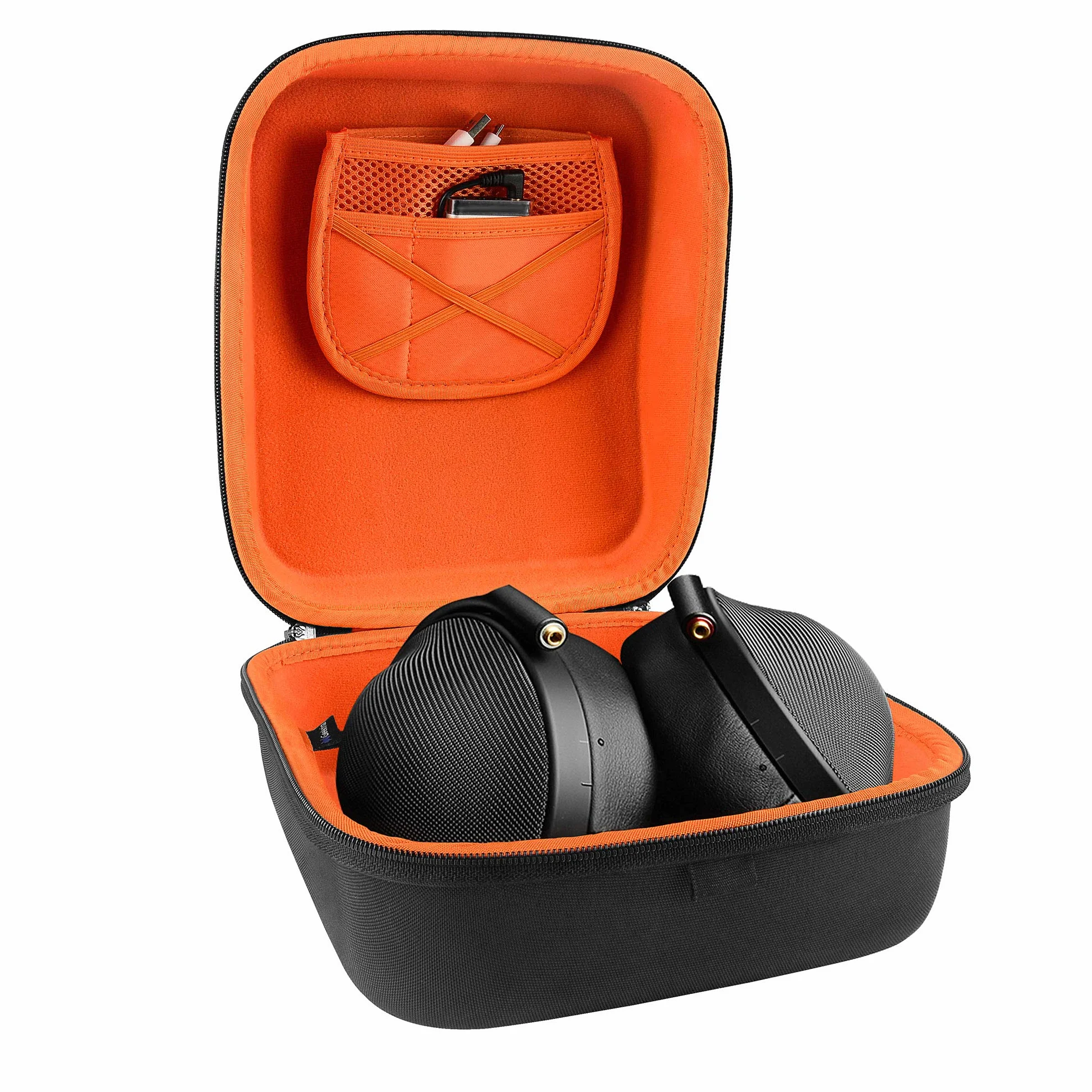 Geekria Shield etui na słuchawki kompatybilne z Sennheiser HD820, HD800S, HD800, HD700, HD660S2, HD660S, HD650, zapasowa twarda obudowa, torba podróżna z miejscem na kable (czarne)