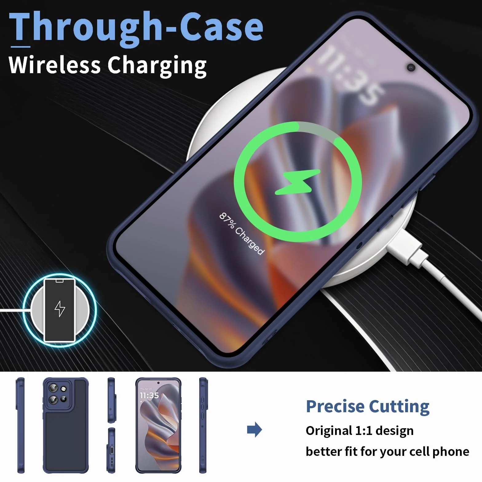 Etui Kompatybilne Z Motorola Edge 60 Neo/50 Neo,Ultracienka Etui Antywstrząsowe I Odporna Na Zarysowania, Półprzezroczysta Matowa Obudowa, Odporna Na Odciski Palców - Tpu(Niebieski)