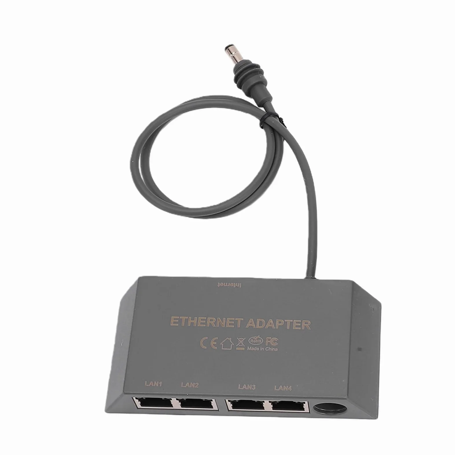 Cocoarm Adapter Gigabit Ethernet, 4-portowy Adapter Ethernet ABS z Kablem 0,5 M, Stabilna sieć Przewodowa Typu Plug and Play dla Routera RV Mini Gen 3 do Użytku w Domu, w Biurze, w Podróży
