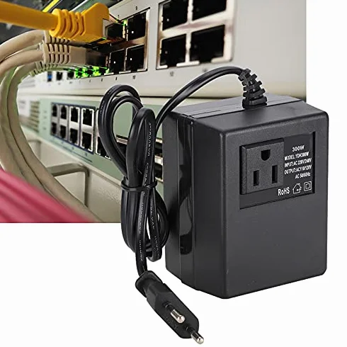 Transformator Mocy 300W Przetwornica Napięcia AC 220V do 110V Wtyczka EU Czarny 95x75x62mm