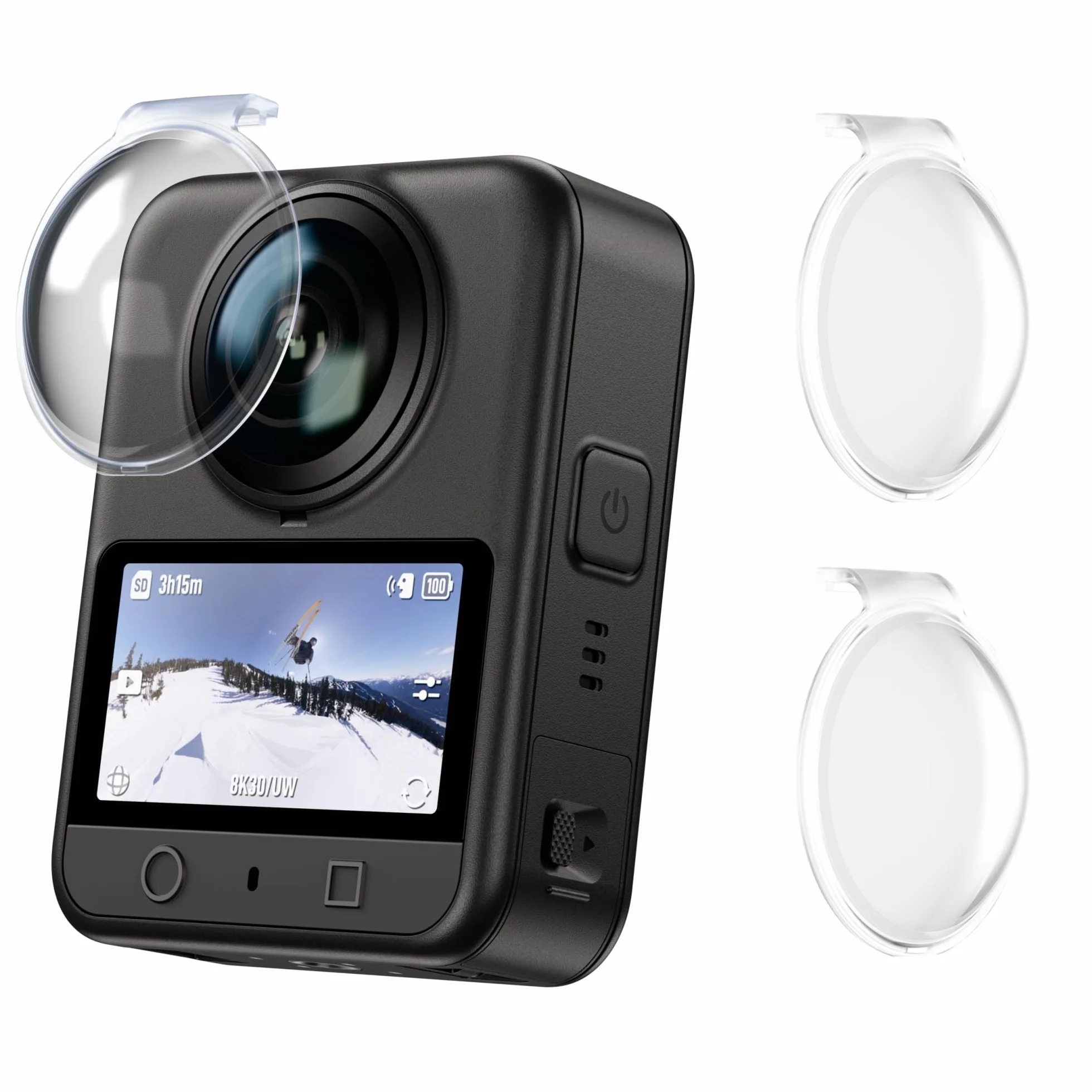 Osmo Zestaw osłon obiektywu 360, 2 szt. osłon obiektywu do DJI Osmo 360, odporne na zarysowania, zestaw osłon ochronnych aparatu Osmo360 ze ściereczką do czyszczenia vlogowania i nagrywania wideo
