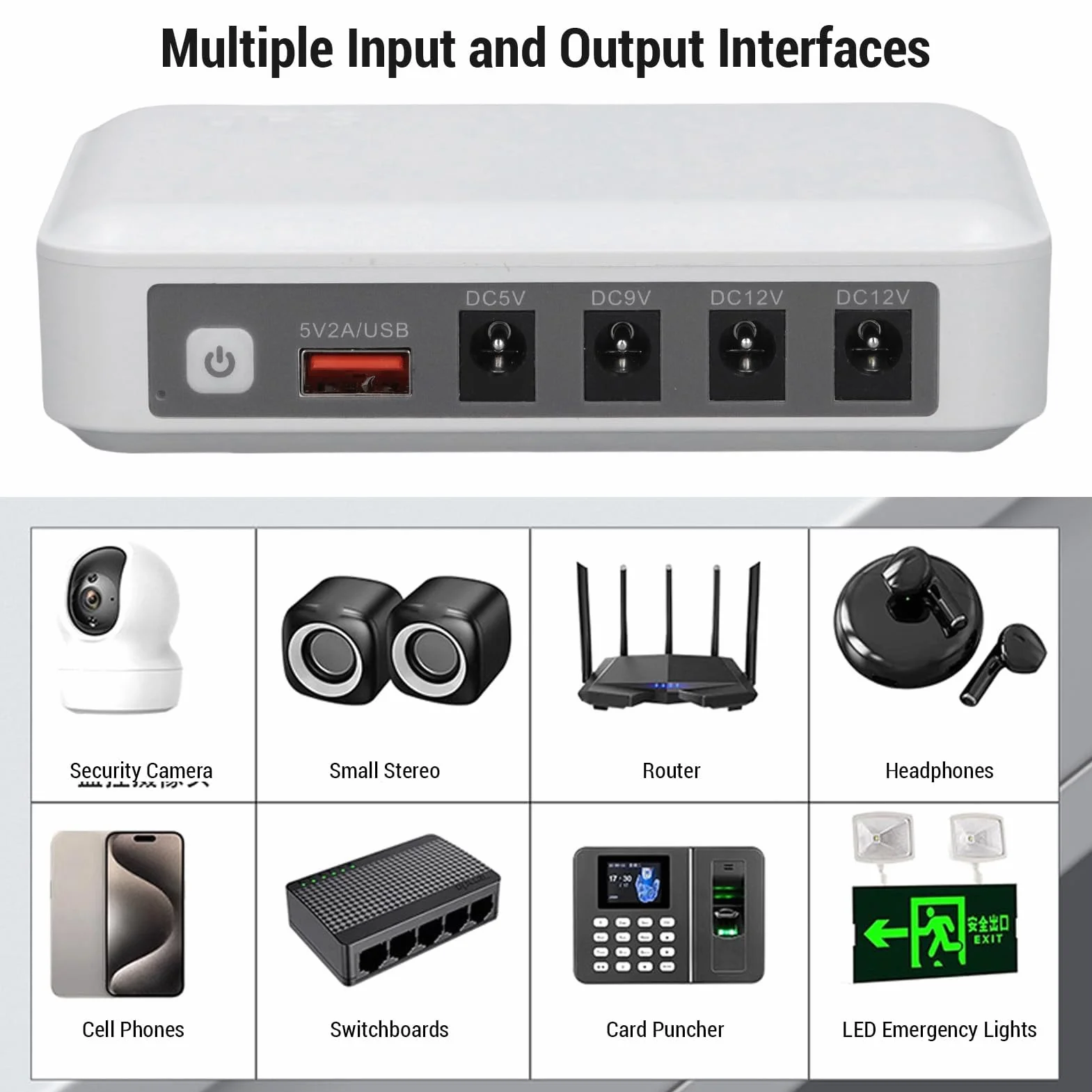 Mini UPS 6000 MAh Duża pojemność DC 5V 9V 12V Wyjście Wiele Strażników Router UPS Modem Backup Modem Bezpieczeństwo Kamera Nieprzepuszczalna Zasilanie (wtyczka UE)