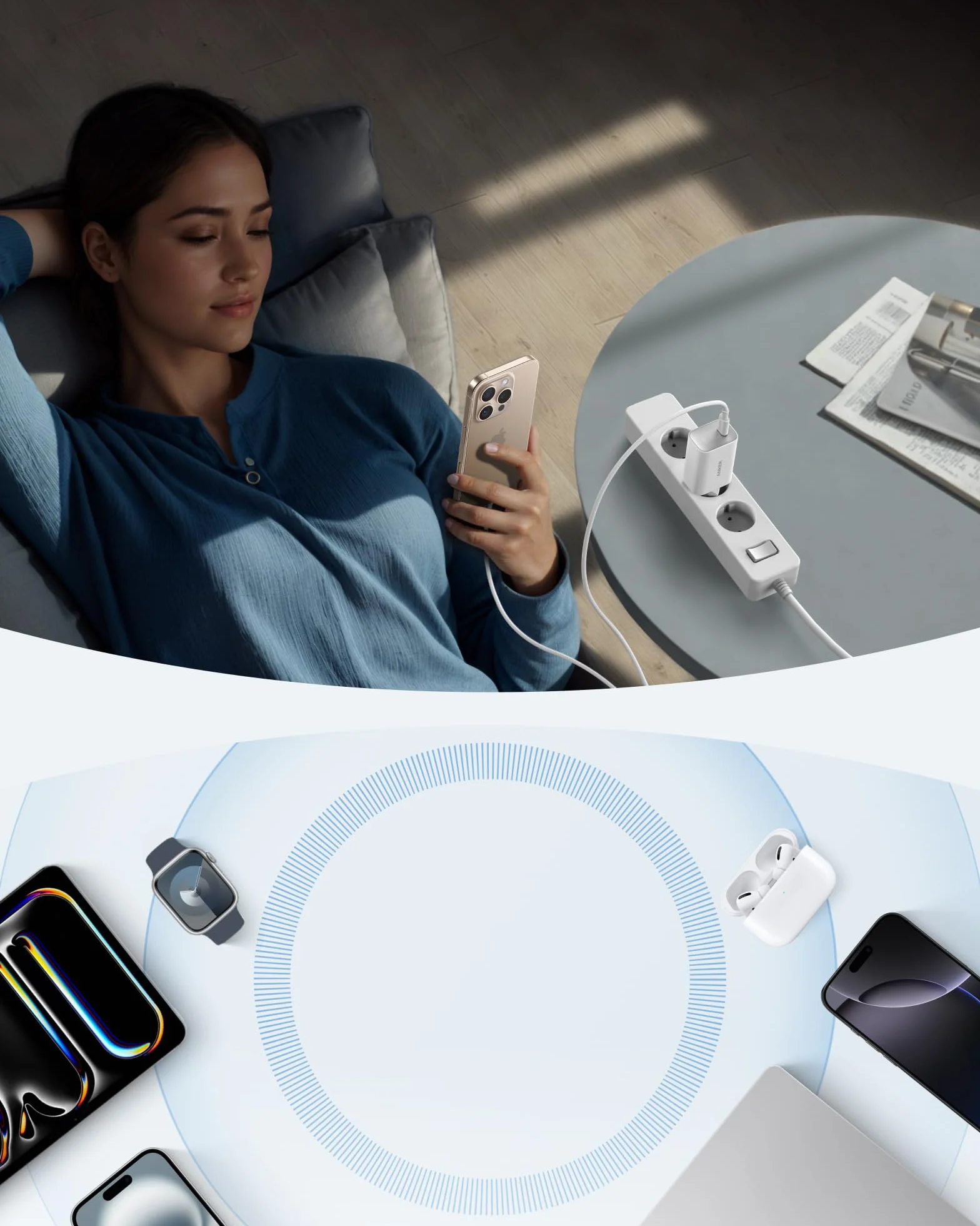 Anker Nano Ładowarka 100 W, Ładowarka 100 W do MacBooka, Zasilacz do MacBooka, iPada, iPhone’a 17/16, Galaxy oraz wszystkich urządzeń USB‑C, w zestawie kabel USB‑C 1,8 m (czarny)