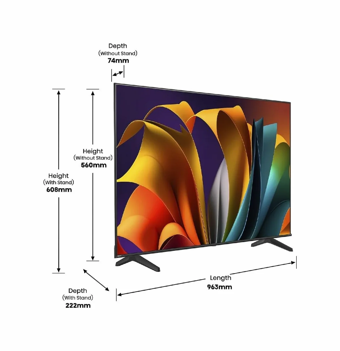 Hisense Smart TV 43 cali 43A6N 4K UHD, Dolby Vision, HDR, VIDAA z Youtube, Netflix, Disney+, kanał+(model 2024)