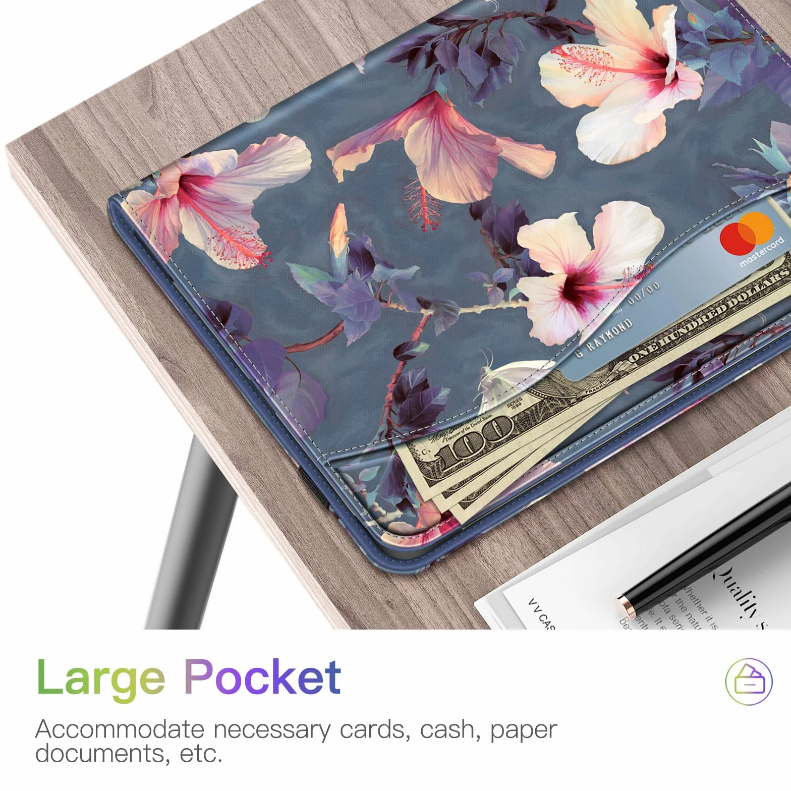 Fintie Etui ochronne iPad Air 11 cali M2 (2024) / 5. generacji (2022) / 4. generacji 10,9 cala Folio Stand Case Cover hibiskus