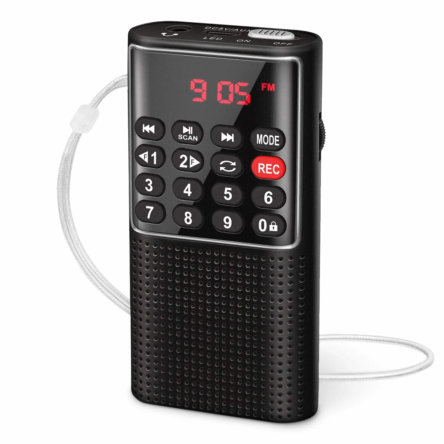 PRUNUS J-328 Małe Przenośne Radio FM Z Funkcją Nagrywania, Obsługuje MP3 / TF/AUX