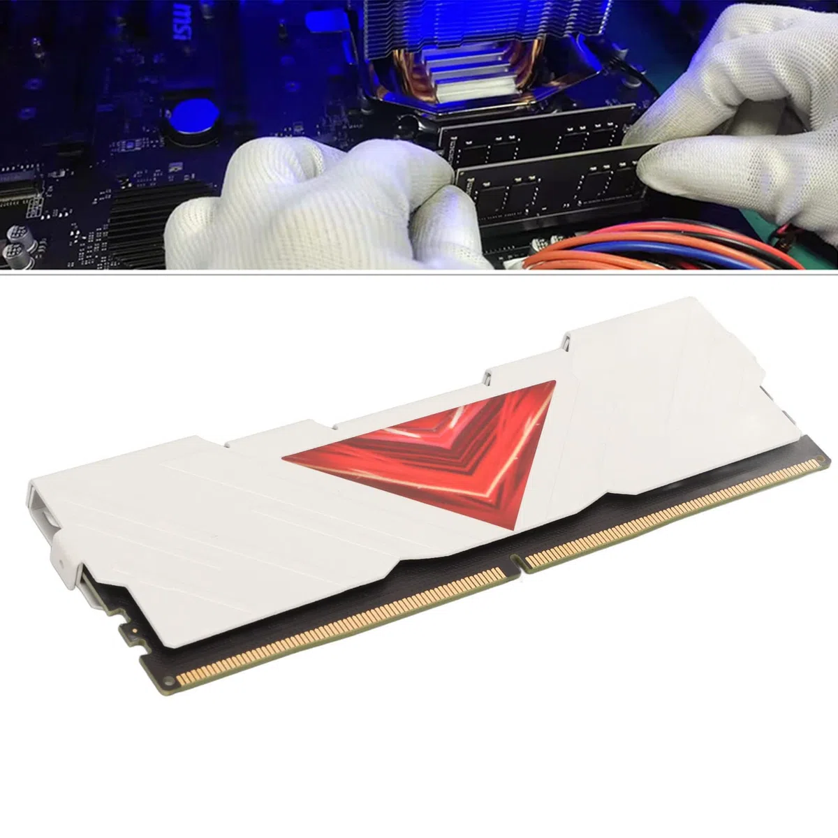 16 GB Pamięci RAM DDR5 4800 MHz, 1,1 V do Komputerów Stacjonarnych z metalową obudową Skutecznie odprowadzającą Ciepło, Obsługuje XMP 3.0 i EXPO dla Maksymalnej Wydajności (WHITE)