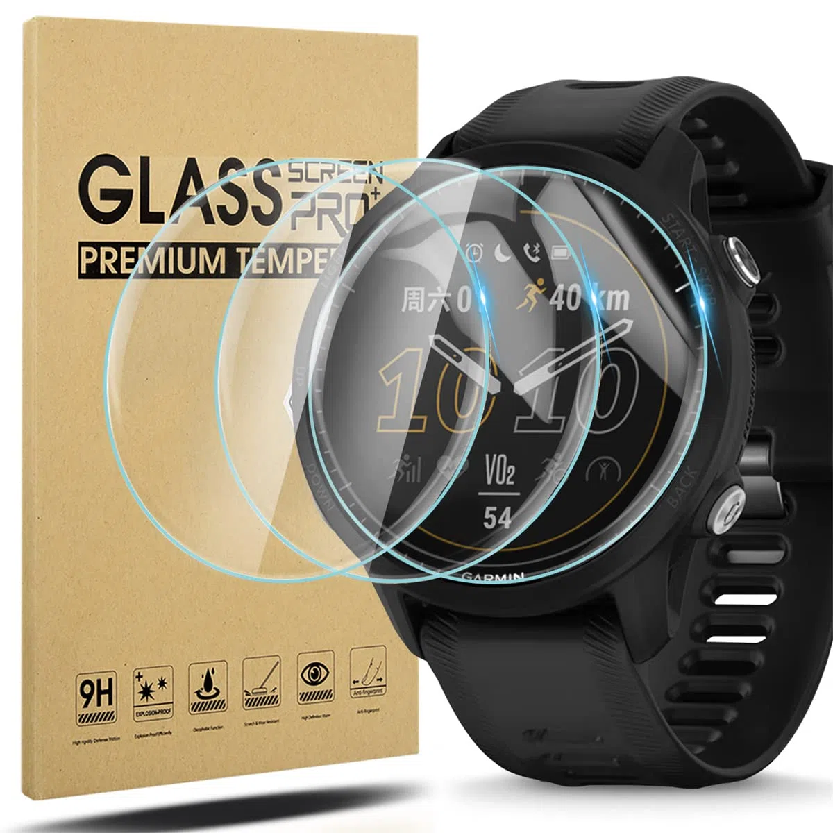 Diruite 4 Sztuki Ochraniacz Ekranu do Garmin Forerunner 955/955 Solar,HD Szkło Hartowane Folia Ochronna do Garmin Forerunner 955/955 Solar Smartwatchy[Anti-scratch,Bez Bąbelków]