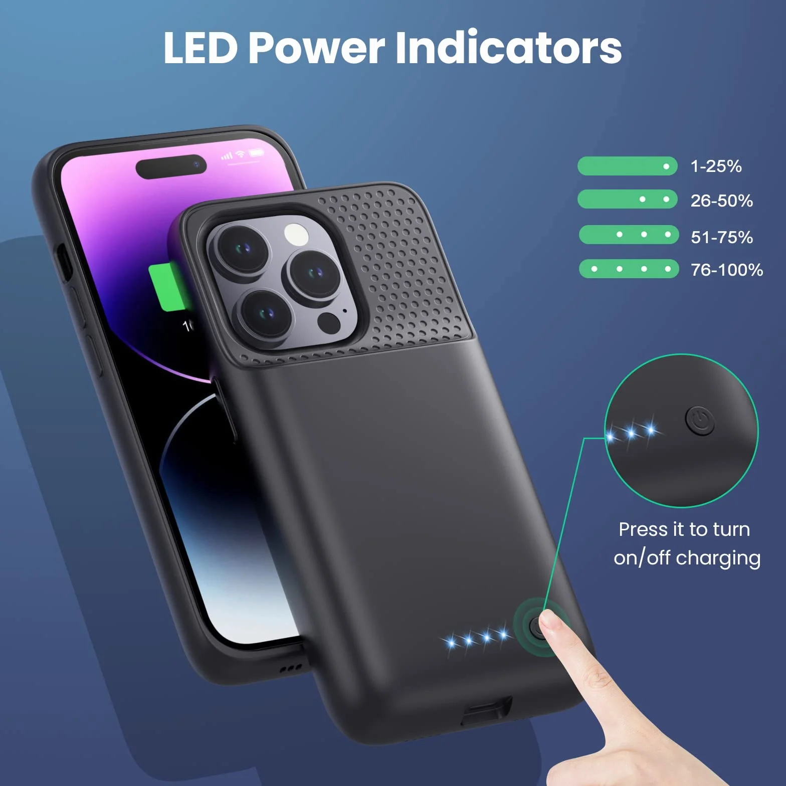 Etui z akumulatorem iPhone 14 Pro 7200 mAh przenośna ładowarka
