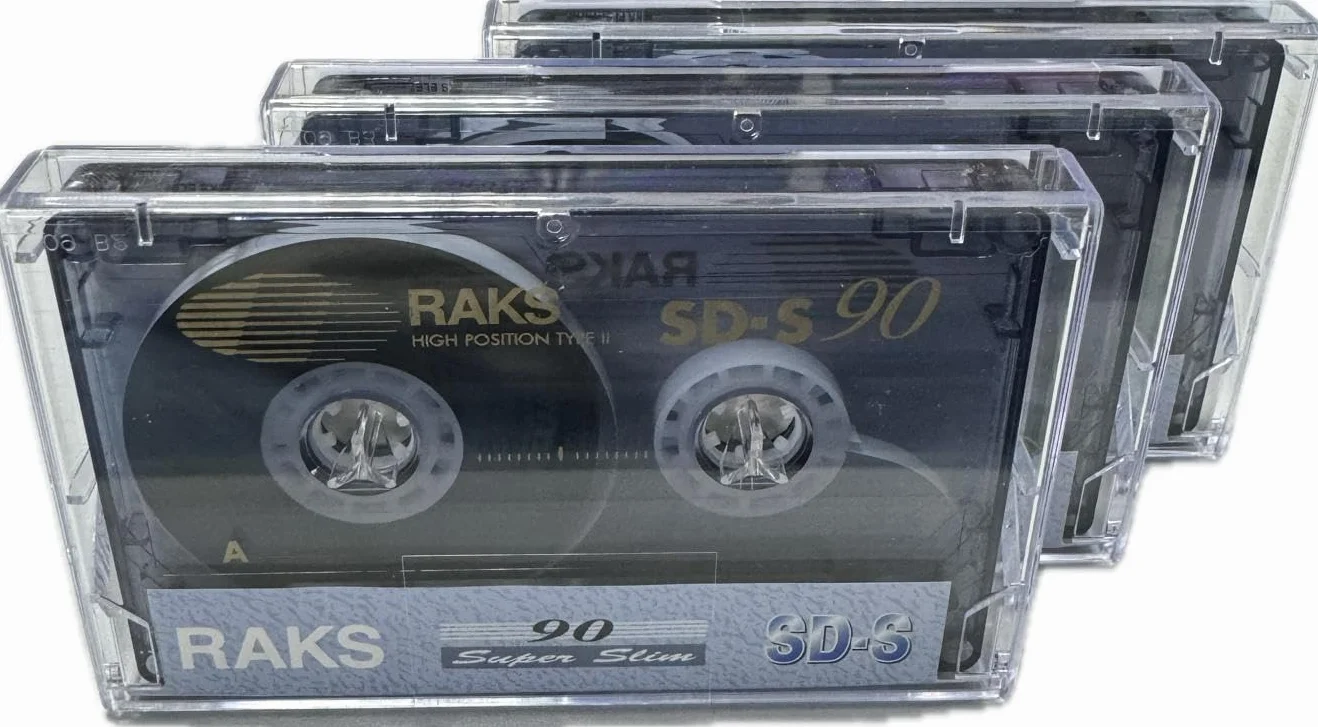 3 szt. - RAKS SD-S Compact kaseta C-90 chrom / kaseta MC / kaseta audio