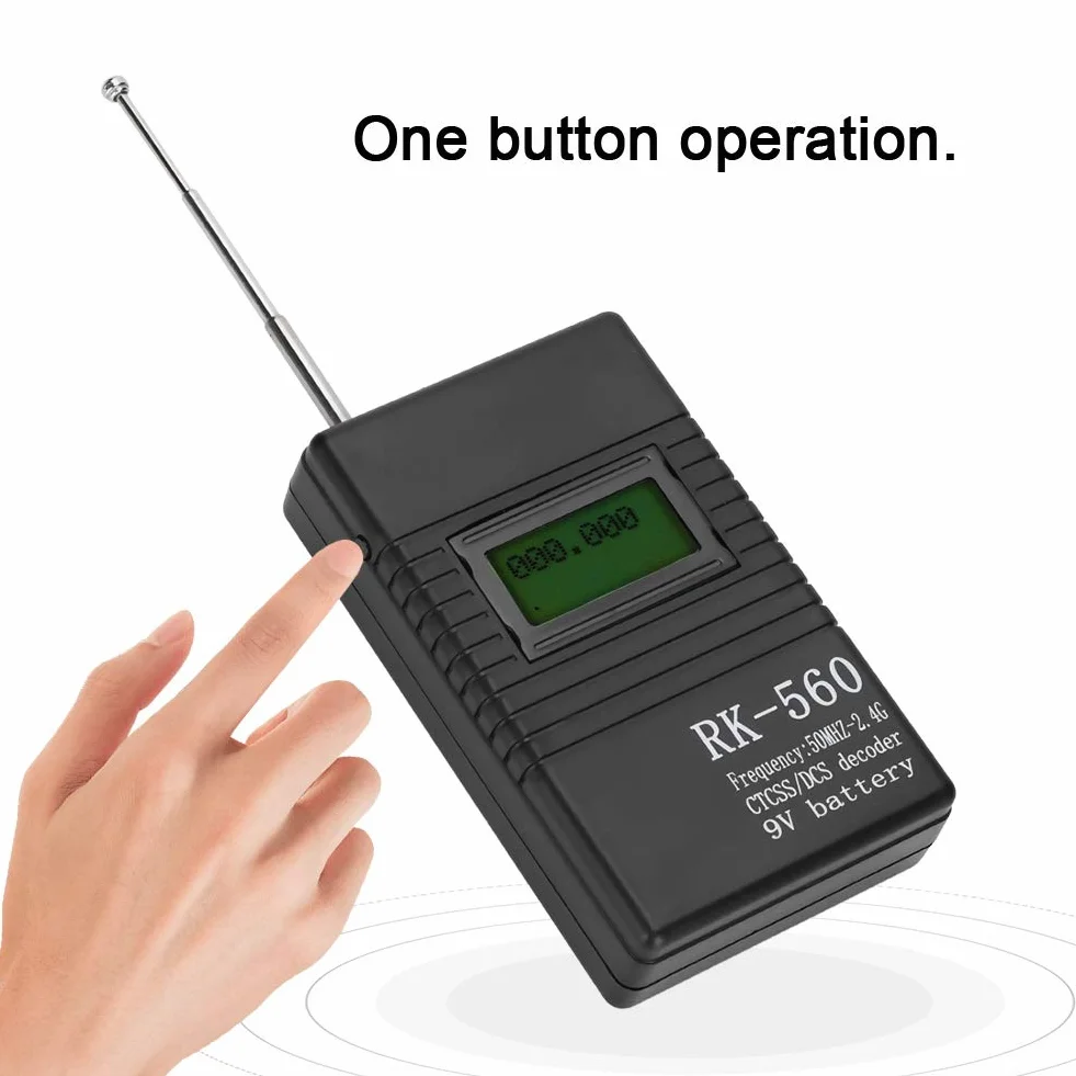 Przenośny Ręczny Licznik Częstotliwości, Dokładny Miernik Częstotliwości RK560 50 Mhz-2.4 Ghz, Przenośny Ręczny Tester Częstotliwości Radiowej, z Anteną