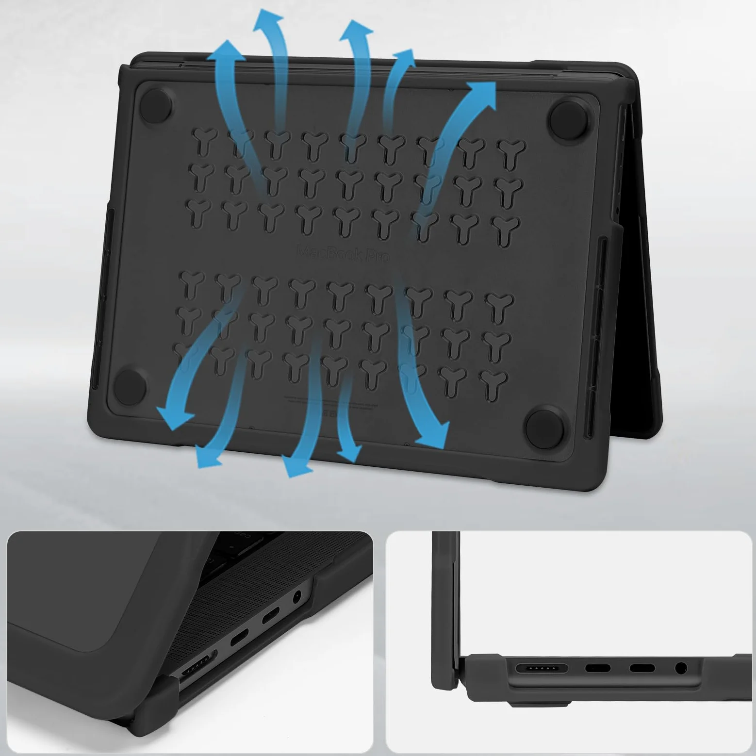 MOSISO Kompatybilne z MacBook Pro 14 etui M5 2026 M4 M3 M2 M1 2025-2021 | Obudowa klawiatury i folii i zderzaka TPU miękkie etui do A3427 A3426 A3434 A3112 A3185 A3401 A2918 A2992 A2779, kolor czarny