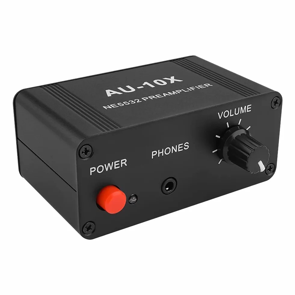 AU-10X NE5532 Przedwzmacniacz SygnałU Audio Przedwzmacniacz SłUchawkowy Zysk 20Db 3.5MM Regulacja GłOśNośCi Tone DC 12 V