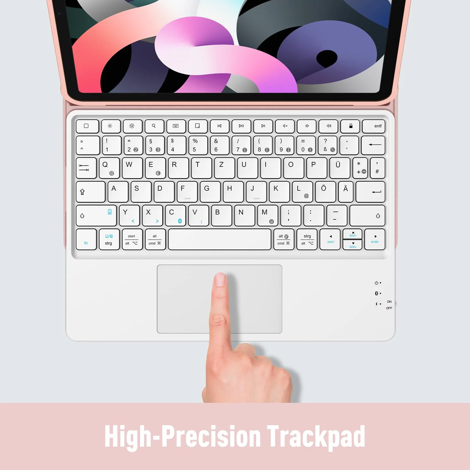 Fintie Etui na klawiaturę do iPad Air 6 11 cali 2024 z touchpadem, magnetyczna, różowe