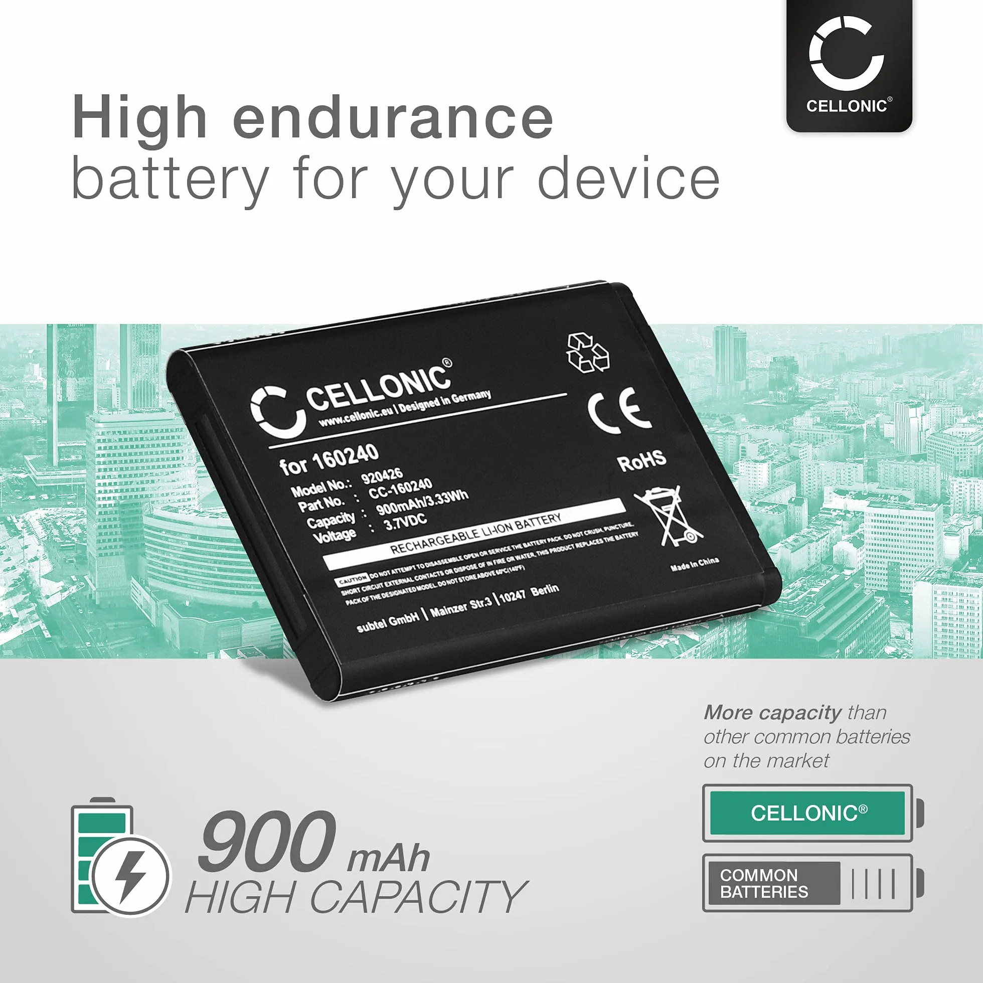 CELLONIC® 2X Bateria 900mAh kompatybilna z SteelSeries Arctis Pro Wireless Siberia 800 840