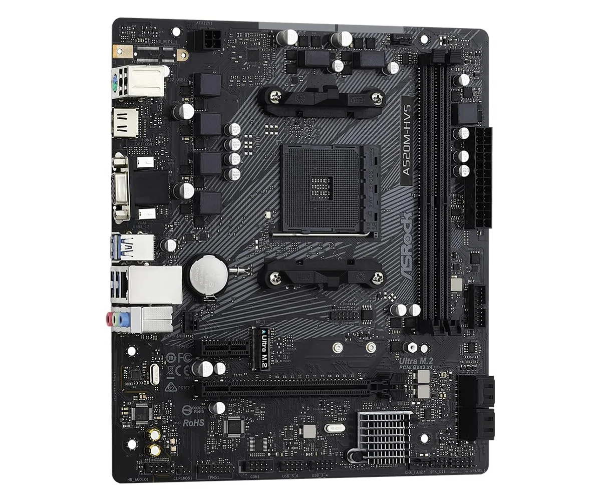 ASRock A520M-HVS AM4 2 DDR4 4XSATA3 Ultra M.2 6XUSB porty VGA/HDM płyta główna 90-MXBE60-A0UAYZ