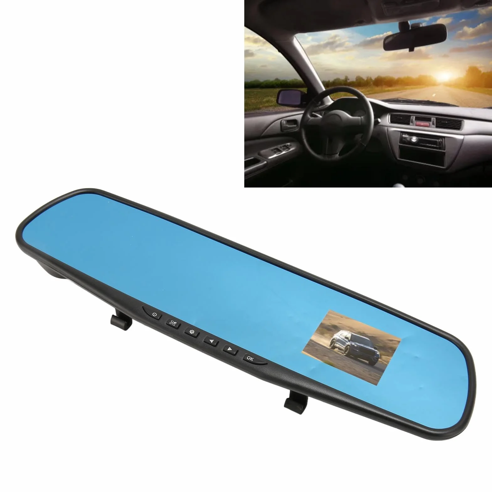 Kamera w Lusterku Wstecznym, Kamera Samochodowa w Lusterku Wstecznym z Ekranem LCD 2,4 Cala 1080P Rejestrator Jazdy Pojazdu dla Samochodu Ciężarowego SUV