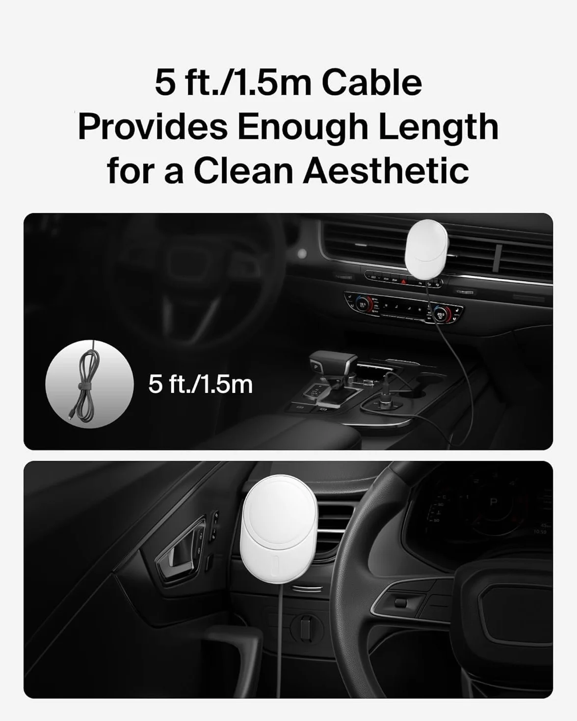 Belkin BoostCharge Pro magnetyczna bezprzewodowa ładowarka samochodowa 15W Qi2 MagSafe do iPhone 16-13 z kablem USB-C 1,5 m