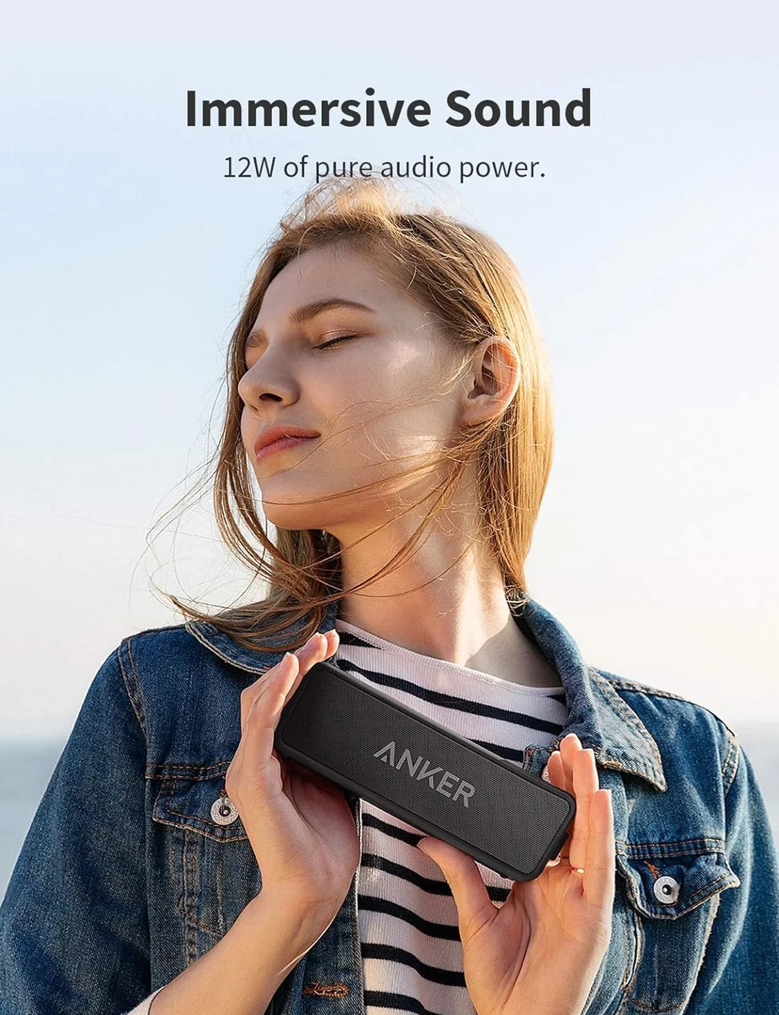 SoundCore 2 Anker głośnik Bluetooth, ogromny z dwoma przetwornikami basowymi, akumulator 24 h, ulepszona ochrona przed wodą IPX7, bezprzewodowy, do iPhone'a, Galaxy itd. (Czarny)