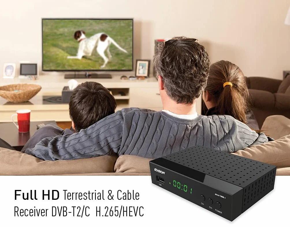 Dekoder DVB-T2/C H.265 EDISION PICCO T265 plus FTA Full HD PVR USB HDMI SCART