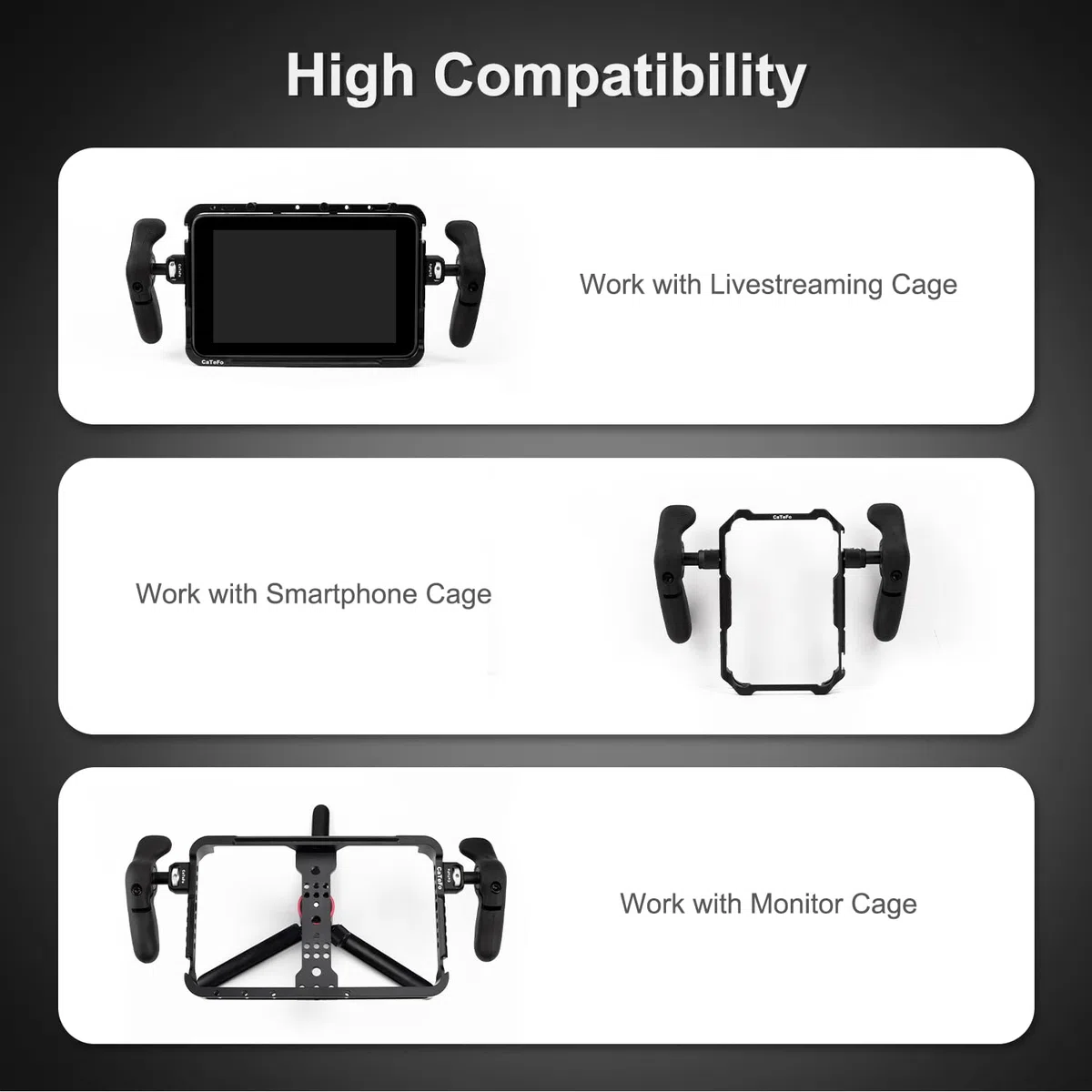 StarGrip Mini uchwyt boczny ze śrubą 1/10.2 cm i kołkami ustalającymi do lustrzanek cyfrowych, klatki na smartfona, iPada, klatki, monitora z regulacją 360 stopni
