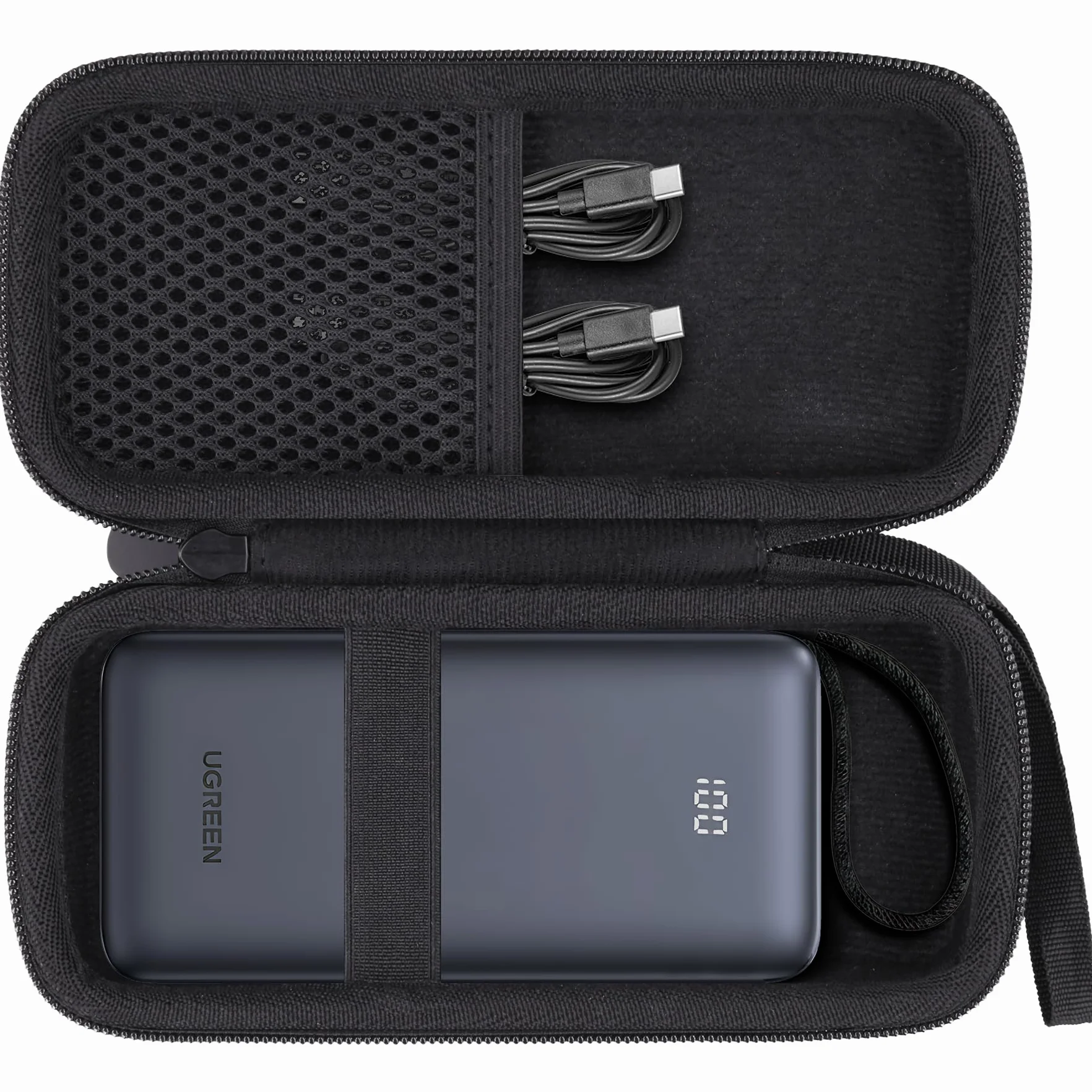 Twardy ochronny futerał podróżny do Power Bank UGREEN Nexode 20000mAh 45W PB536 czarny
