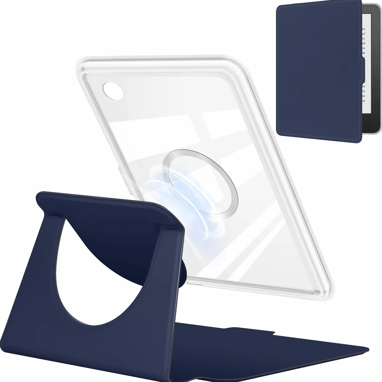 YoungMe Obracane o 360 stopni etui do Kobo Clara BW 2024 roku 15.2 cm, zdejmowana, magnetyczna konstrukcja, ochronna, regulowana osłona, przezroczysta tylna strona z automatycznym uśpienia/budzeniem